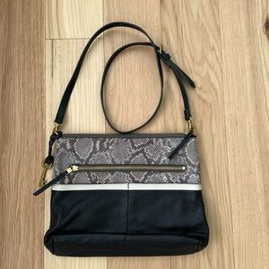 Fossil leather crossbody purse